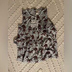 NWT- Kate Quinn bamboo dino ruffle tank
Size 6